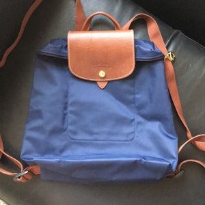 NWOT Longchamp Le Pilate Nylon Backpack in Navy